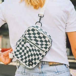 Thread Green and White checkered Crossbody